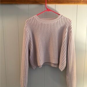 Crop Knit Women's Sweater - blush pink